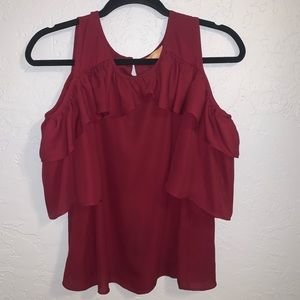 Maroon color shoulder top